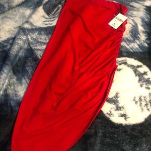 Red midi skirt Forever 21